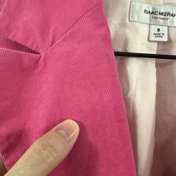 Isaac Mizrahi Pink Corduroy Barbiecore Blazer Jacket Career Womens Size M Career - Picture 9 of 13